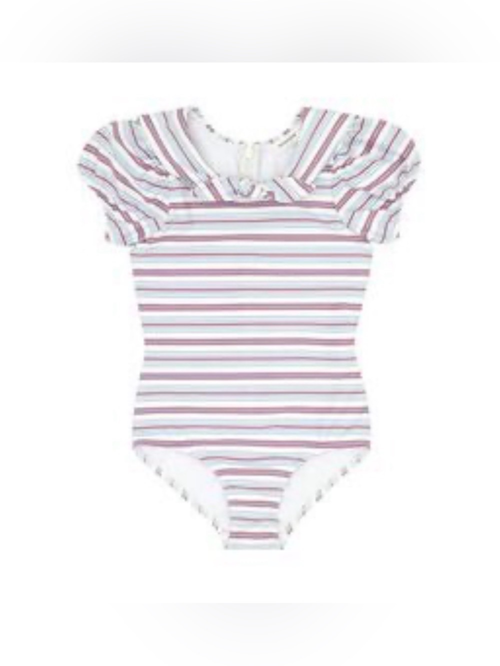 NWT Minnow Swim Puff Sleeve Sailor Stripe One Piece Swimsuit BabyGirl Size 0-6M